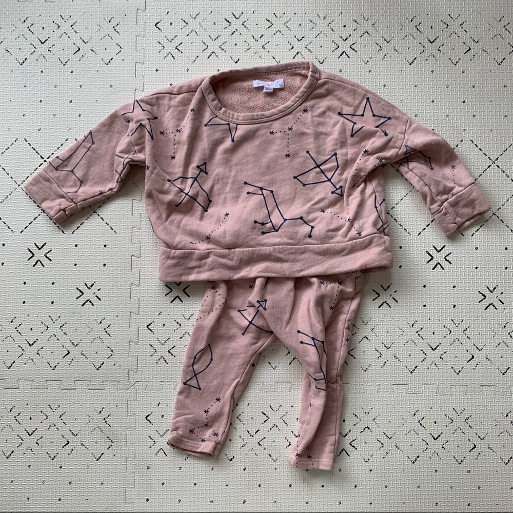 Tiny Giants Toddler Pink Constellation Sweatsuit